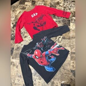 Bundles of 2 longsleeve Marvel Black and Red Spider-Man 2-4 years